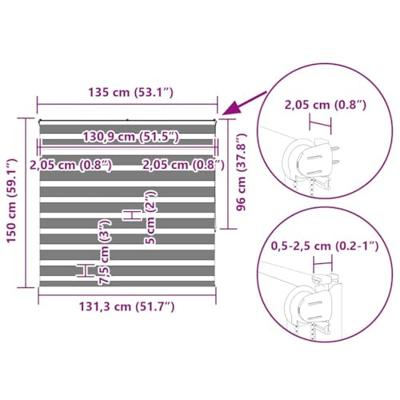 Zebra Blind 135x150 cm stofbreedte 130,9 cm polyester zandbruin