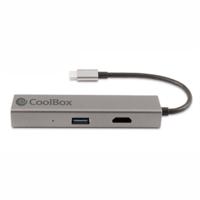 USB-HUB CoolBox Hub miniDOCK4 USB-C Grijs - thumbnail