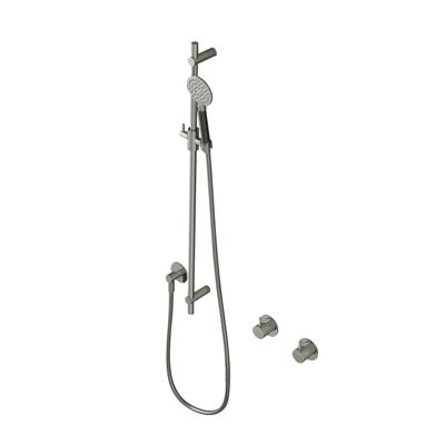 Glijstangset Hotbath Cobber Met Wandaansluitbocht En Handdouche Geborsteld Nikkel Glijstangset Hotbath Cobber Met Wandaansluitbocht En Handdouche Geborsteld Nikkel