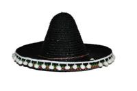 Mexicaanse sombrero kind zwart - thumbnail