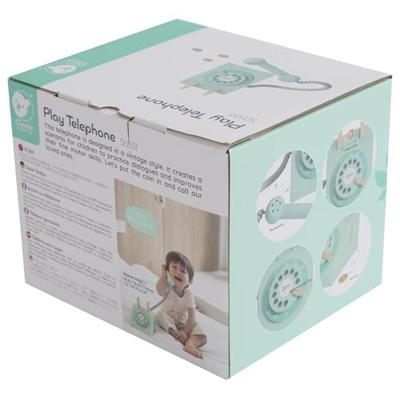 Classic World world houten retro telefoon turquoise