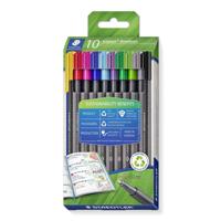 Staedtler triplus 334 RC10 Fineliner Diverse kleuren 0.3 mm 10 stuk(s) - thumbnail