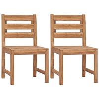 Tuinstoelen 2 st massief teakhout - thumbnail