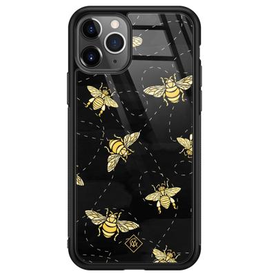 iPhone 11 Pro Max glazen hardcase - Bee yourself iPhone 11 Pro Max glazen hardcase - Bee yourself