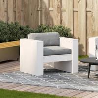 Tuinbank 79x60x62 cm massief grenenhout wit - thumbnail