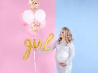 PartyDeko Folieballon Girl Goud - thumbnail