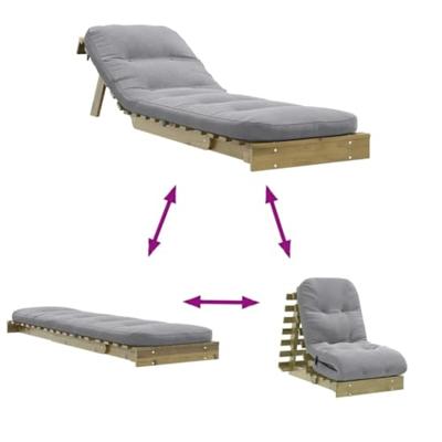 Futon slaapbank met matras 60x206x11 cm geïmpregneerd hout