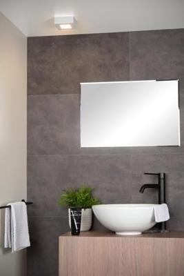 Lucide BRICE-LED - Plafonnière Badkamer - LED Dimb. - 1x8W 3000K - IP44 - Wit