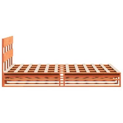 Bedframe zonder matras massief grenenhout wasbruin 150x200 cm
