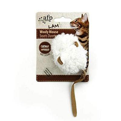 AFP WOOLY MOUSE LAMSWOL MET PIEP EN CATNIP ASSORTI 7X7X3 CM - thumbnail
