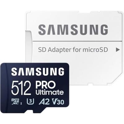 Samsung Pro Ultimate microSD card 512GB + USB-adapter Micro SD-kaart Blauw - thumbnail