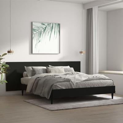 Hoofdbord wandmodel 240x1,5x80 cm bewerkt hout zwart