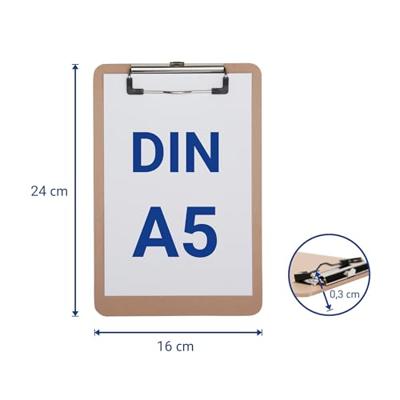 MAUL klemplaat Basic, hardboard karton, A5 staand, bruin - thumbnail
