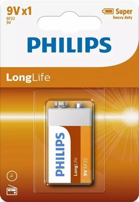 Philips Philips Longlife 9V batterij 6F22 blister 1 - 3111025