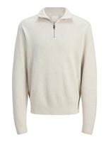 Jack & Jones Jprblamilano Stitch Knit Half Zip Sn Trui Cloud Dancer Melange - thumbnail