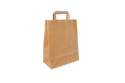 Papieren tasjes Klein kraft 22+10x28cm gerecycled