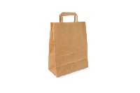 Papieren tasjes Klein kraft 22+10x28cm gerecycled - thumbnail