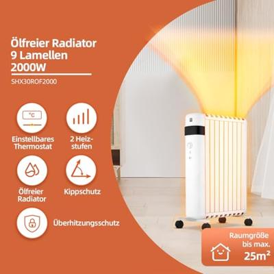 SHX SHX30ROF2000 Eco-radiator 2000 W Wit (glanzend) SHX SHX30ROF2000 Eco-radiator 2000 W Wit (glanzend)