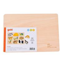 Goki houten dieren noppenpuzzel, 9st. - thumbnail