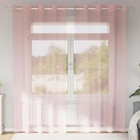 Gordijnen voile met doorvoertules 2 st 140x245 cm roze - thumbnail