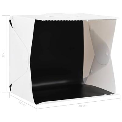 Softbox met LED-lamp inklapbaar 40x34x37 cm kunststof wit Softbox met LED-lamp inklapbaar 40x34x37 cm kunststof wit