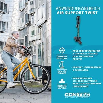 CONTEC standpumpe "air support twist" ct hand compressors air support twist black/green