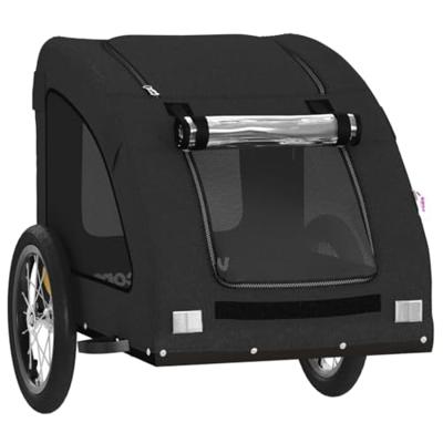 Hondenfietstrailer oxford stof en ijzer zwart