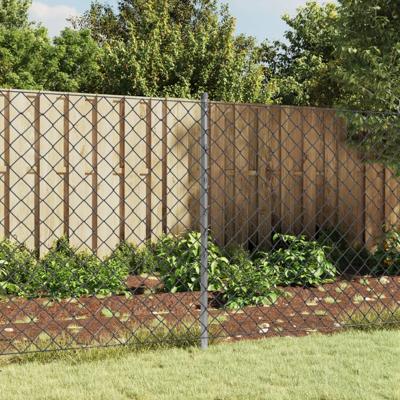 VidaXL Schuttingpalen 15 st 120 cm gegalvaniseerd staal zilverkleurig