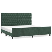 Bedframe zonder matras 200x200 cm fluweel donkergroen - thumbnail