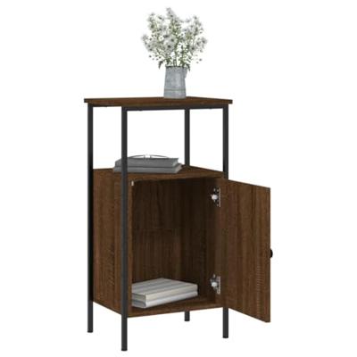 Nachtkastjes 2 st 41x31x80 cm bewerkt hout bruin eikenkleur