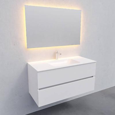 Badkamermeubel Solid Surface AQS Oslo 100x46 cm Midden Mat Wit Boss & Wessing