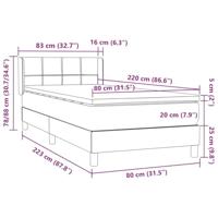 Boxspring met matras fluweel zwart 80x220 cm - thumbnail