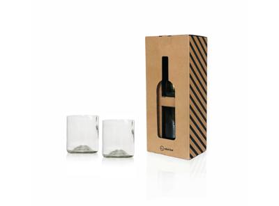 Rebottled glazen - short drink - 2-pack - clear
