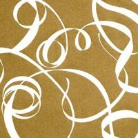 Cadeaupapier - Geschenkpapier - White ribbon on gold 70 cm - thumbnail
