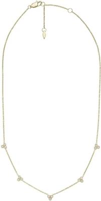 Fossil JF04115710 Ketting Sutton staal-zirconia goudkleurig-wit 40-46 cm