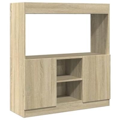 Hoge kast 92x33x100 cm bewerkt hout sonoma eikenkleurig