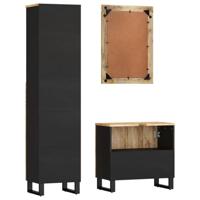 3-delige Badkamermeubelset massief mangohout - thumbnail