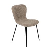 Eetkamerstoel Liz - beige - teddy - 83.5x55x45.4 cm - thumbnail