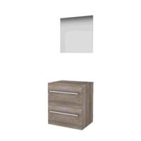 Basic-Line Ultimate 46 Badkamermeubelset - 60 x 46 cm - Met Grepen - 2 Lades - Wastafelblad - Spiegel met Indirecte LED Verlichting - Scotch Oak - thumbnail