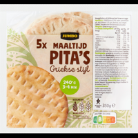 Jumbo Maaltijd Pita&apos;s Griekse Stijl 5 Stuks - thumbnail