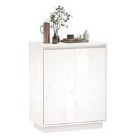 Dressoir 60x34x75 cm massief grenenhout wit - thumbnail