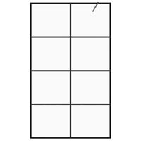 VidaXL Inloopdouchewand 90x195 cm esg-glas transparant en zwart - thumbnail