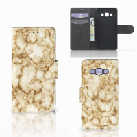 Samsung Galaxy A3 2015 Bookcase Marmer Goud - thumbnail
