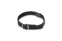Lederen honden halsband zwart - 70 cm x 25 mm - thumbnail
