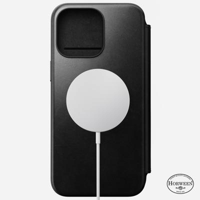 Nomad Modern Horween leather folio iPhone 15 Pro Max - Black