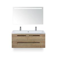 Seville Badmeubelset 120 cm - 2 laden Natuur Eiken - Wastafel Djazz Enkel 2 kraangaten - met Sence Spiegel - thumbnail