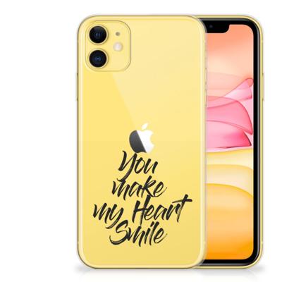 Apple iPhone 11 | Siliconen hoesje | met naam Heart Smile Apple iPhone 11 | Siliconen hoesje | met naam Heart Smile
