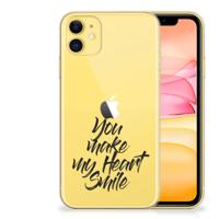 Apple iPhone 11 | Siliconen hoesje | met naam Heart Smile - thumbnail