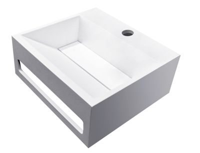 Mueller Viggo fontein solid surface 30x28x12,5cm mat wit Mueller Viggo fontein solid surface 30x28x12,5cm mat wit
