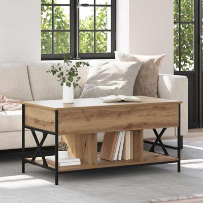 Salontafel artisanaal eikenkleurig 100 x 55 x 50 cm